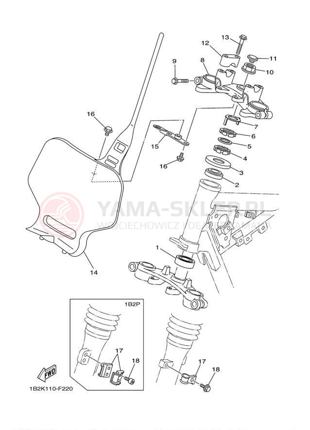 Schemat "Półki zawieszenia" do Yamaha TT-R125LE TTR125LEW/TTR125EW