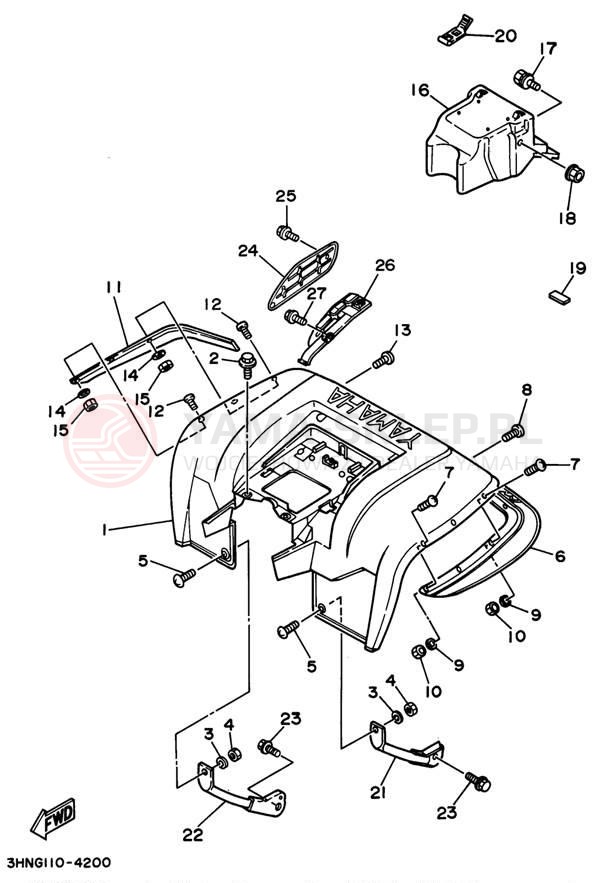 Schemat "Tylny błotnik" do Yamaha BIG BEAR 4WD YFM350FWG