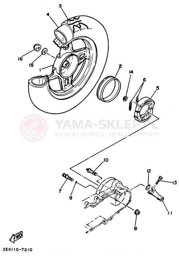 Schemat "Koło tył" do Yamaha RAZZ SH50G