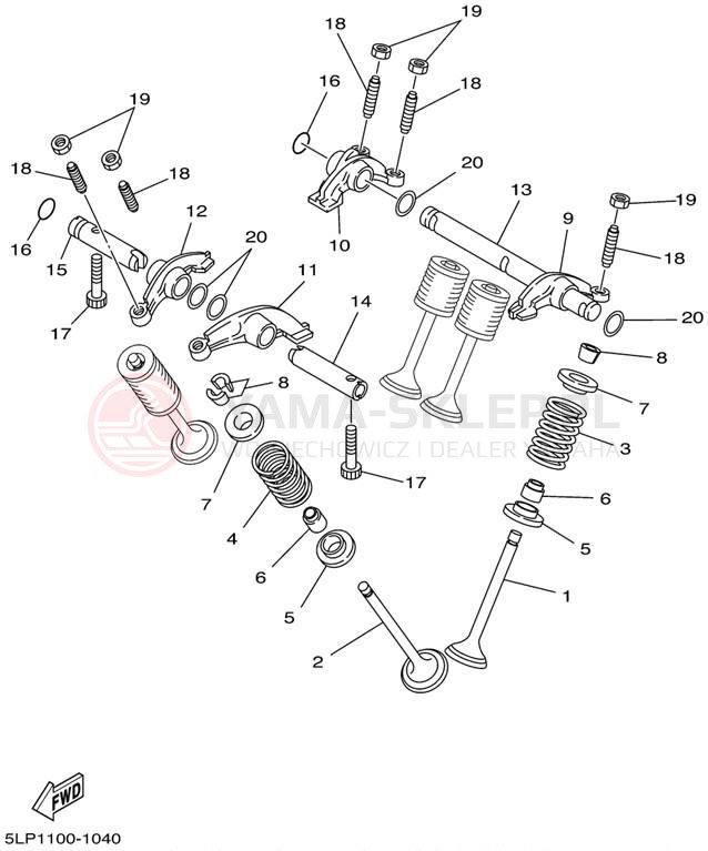 Schemat "zawory" do Yamaha GRIZZLY 660 YFM660FP
