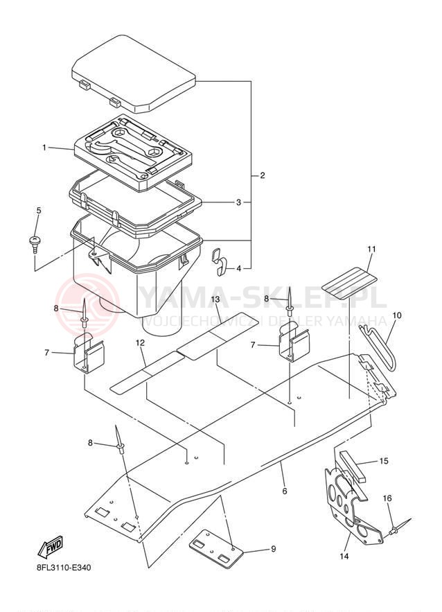 Schemat "GUARD - LUGGAGE BOX" do Yamaha RS VENTURE RST90DS