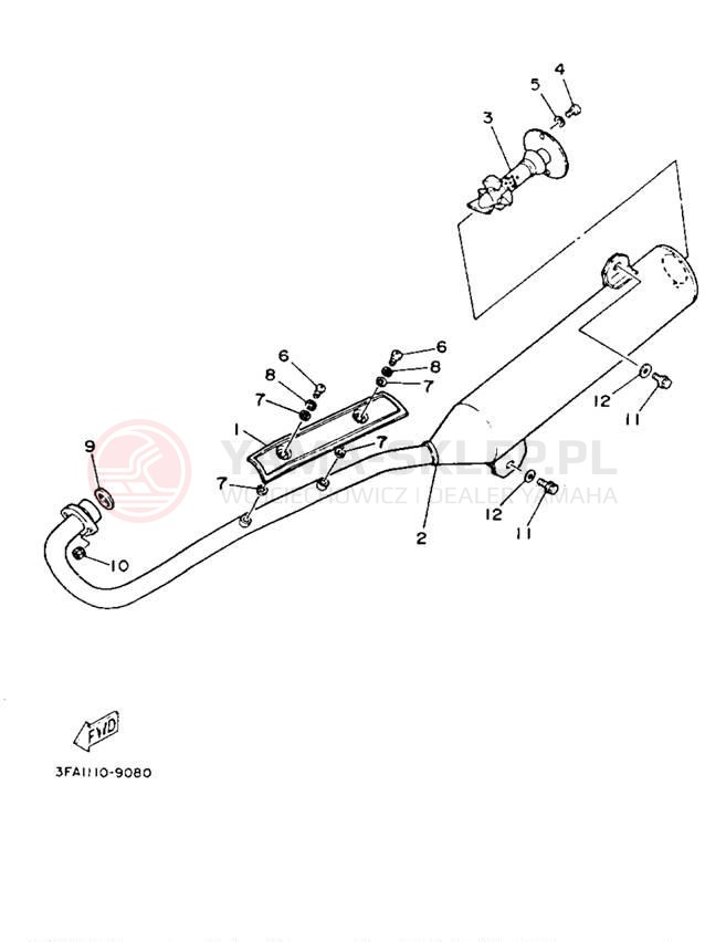 Schemat "Wydech końcowy" do Yamaha BREEZE YFA1F