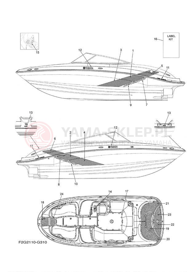 Schemat "naklejki" do Yamaha 212SS FAT1100BLG
