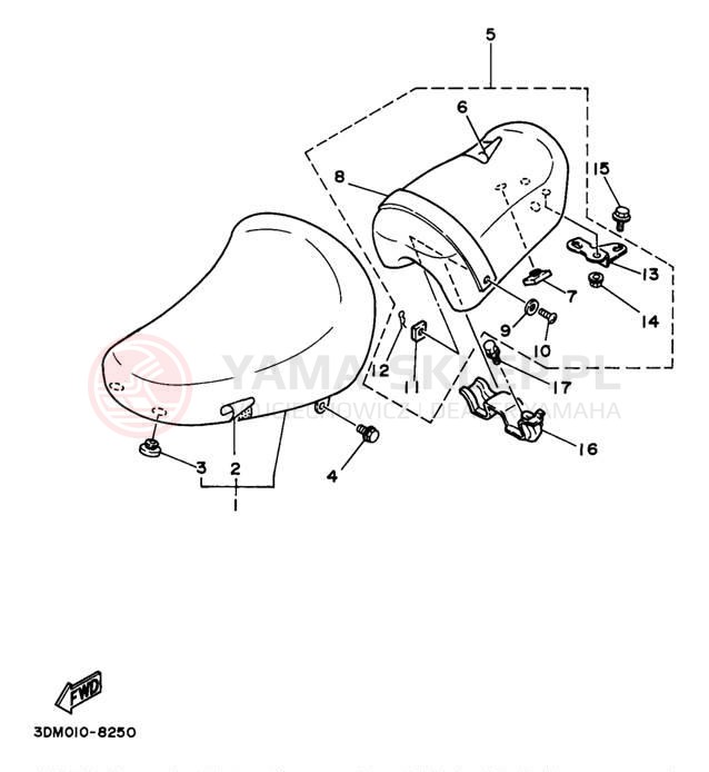 Schemat "siedzenie" do Yamaha VIRAGO 250 XV250M/XV250MC