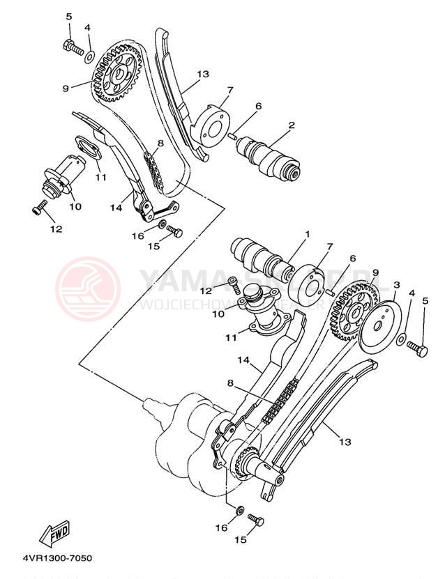 Schemat "Rozrząd - łańcuszek" do Yamaha VIRAGO 535 XV535K/XV535KC