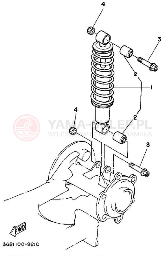 Schemat "zawieszenie tył" do Yamaha BADGER YFM80D