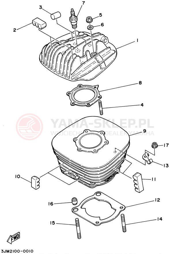 Schemat "głowica" do Yamaha BLASTER YFS200P