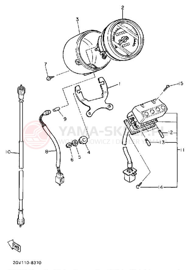Schemat "licznik" do Yamaha VIRAGO 535 XV535U