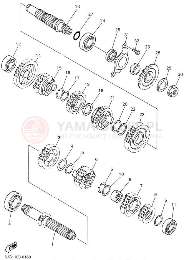 Schemat "Skrzynia biegów " do Yamaha YZ426 YZ426FN