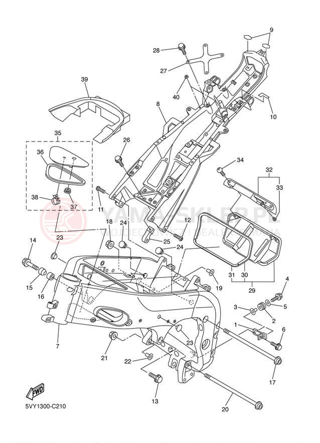 Schemat "rama" do Yamaha YZF-R1 YZFR1TC/YZFR1T