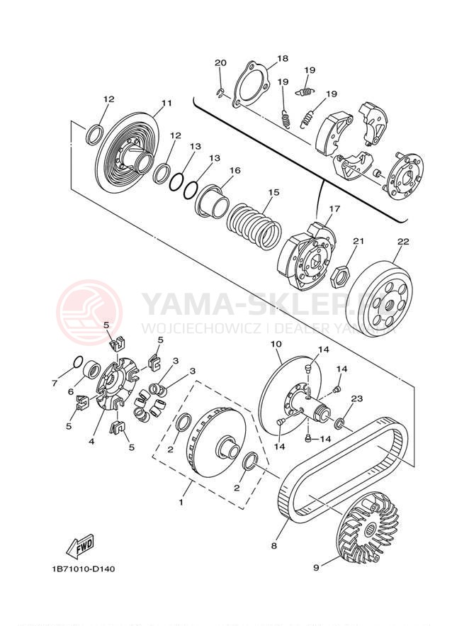 Schemat "sprzęgło" do Yamaha MORPHOUS CP250XL