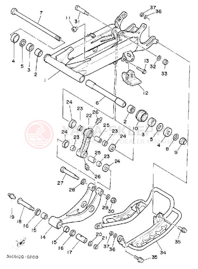 Schemat "wahacz" do Yamaha WARRIOR YFM350XD