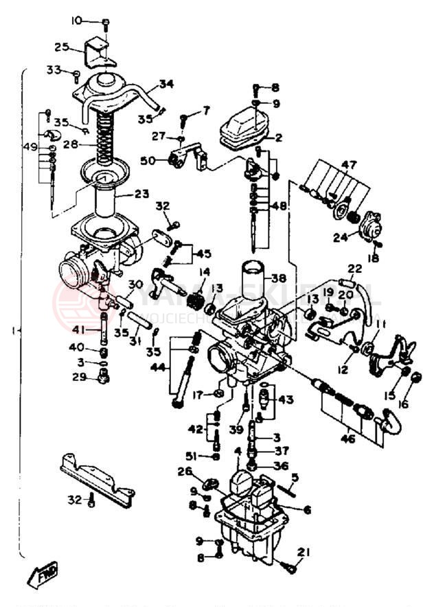 Schemat "Gaźnik" do Yamaha SRX600S/SRX600SC
