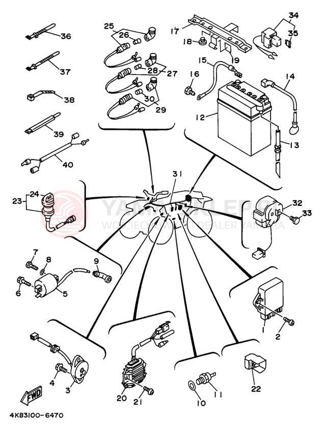 Schemat "układ elektryczny" do Yamaha WOLVERIINE YFM35FXJ_M