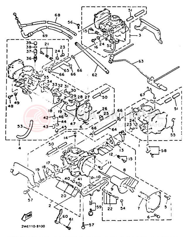 Schemat "Gaźnik" do Yamaha V-MAX 1200 VMX12D/VMX12DC
