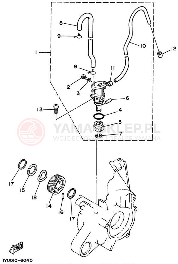 Schemat "Pompa olejowa" do Yamaha RAZZ SH50K