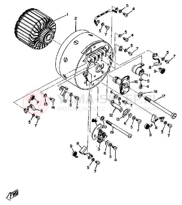 Schemat "rozrusznik" do Yamaha DT125A