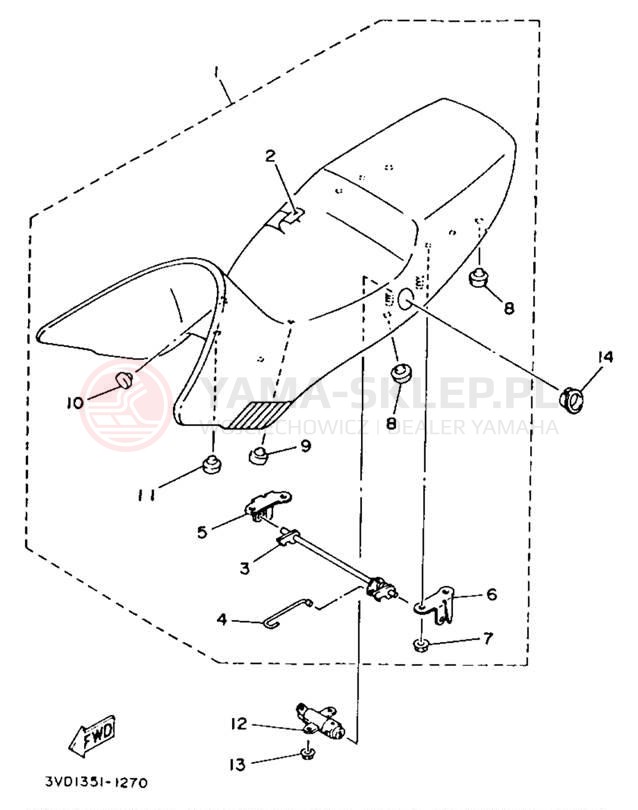 Schemat "siedzenie" do Yamaha TDM850 TDM850E/TDM850EC
