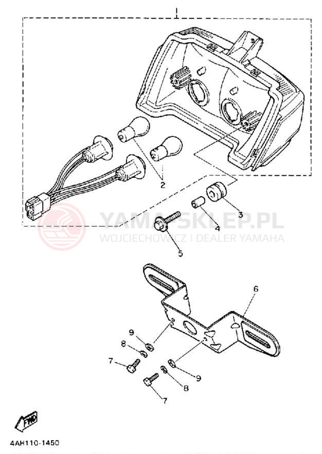 Schemat "lampa tył" do Yamaha FJ1200ADC/FJ1200AD