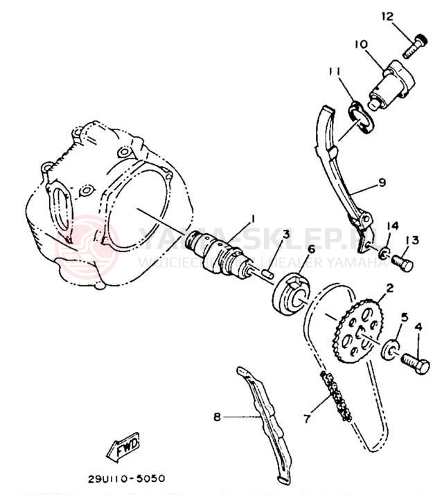 Schemat "Rozrząd - łańcuszek" do Yamaha YFB250E_MN