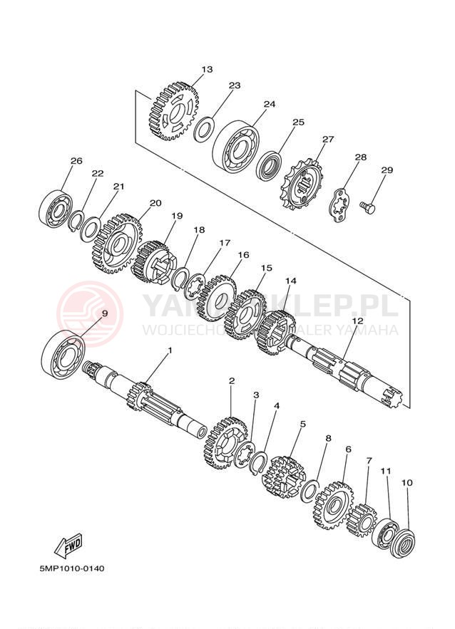 Schemat "Skrzynia biegów " do Yamaha XT225 XT225RC/XT225R
