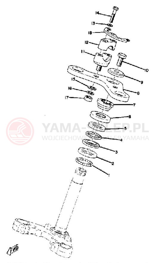 Schemat "Półki zawieszenia" do Yamaha YZ80B