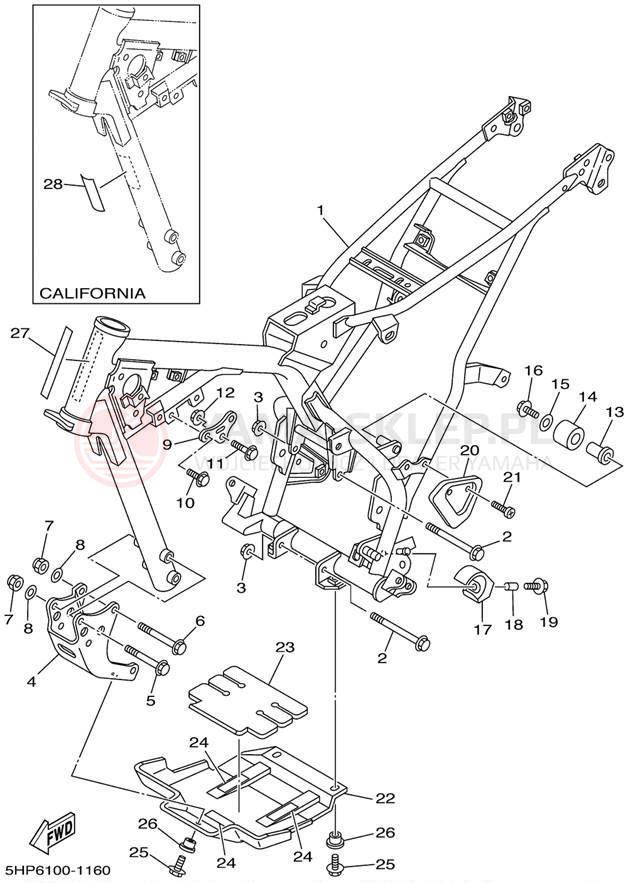 Schemat "rama" do Yamaha TTR125_L TTR125LP/TTR125P