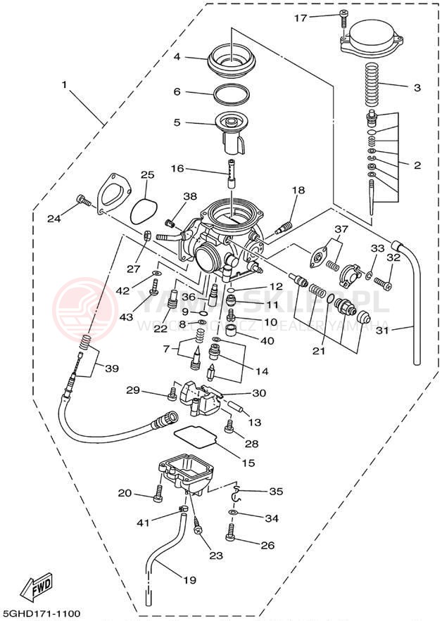 Schemat "Gaźnik" do Yamaha KODIAK 4WD HUNTER YFM400FAHP