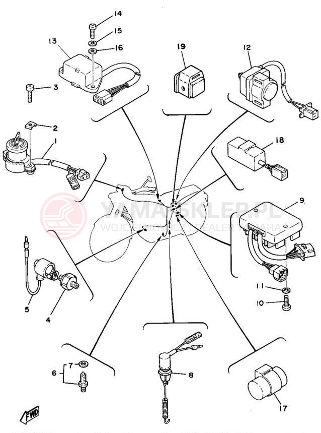 Schemat "układ elektryczny" do Yamaha XS750E