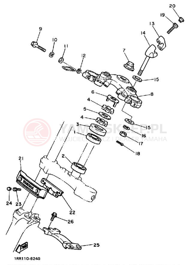 Schemat "Półki zawieszenia" do Yamaha VIRAGO 1100 XV1100TC/XV1100T
