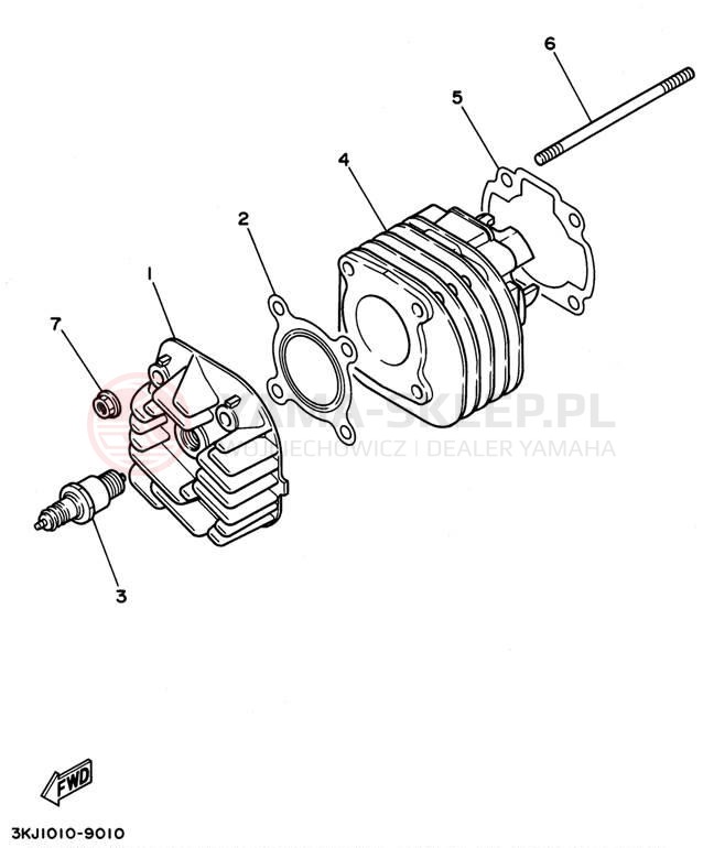 Schemat "głowica" do Yamaha JOG CY50K