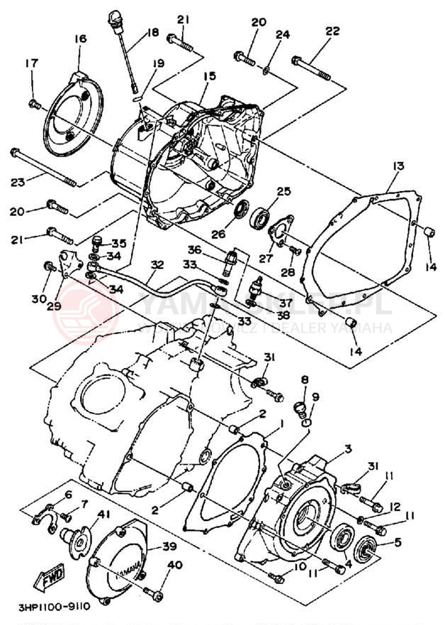 Schemat "Pokrywa silnika" do Yamaha BIG BEAR 4WD YFM350FWW