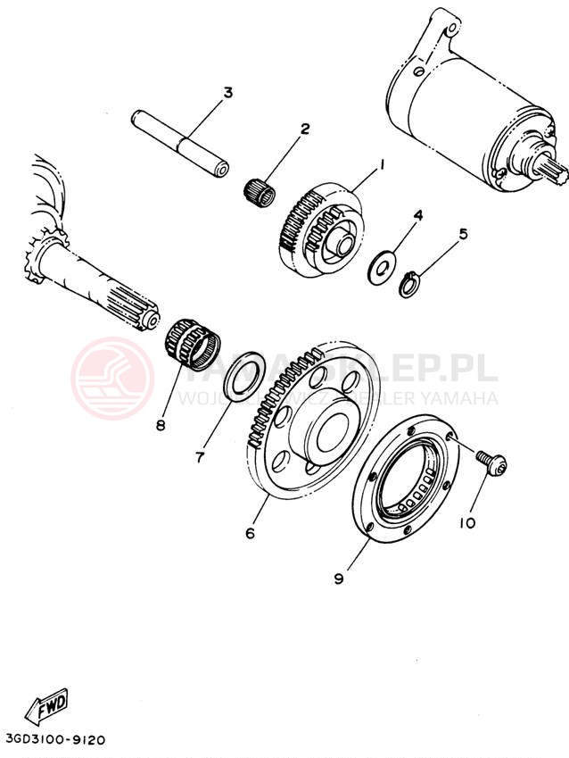 Schemat "rozrusznik" do Yamaha WARRIOR YFM350XF_M