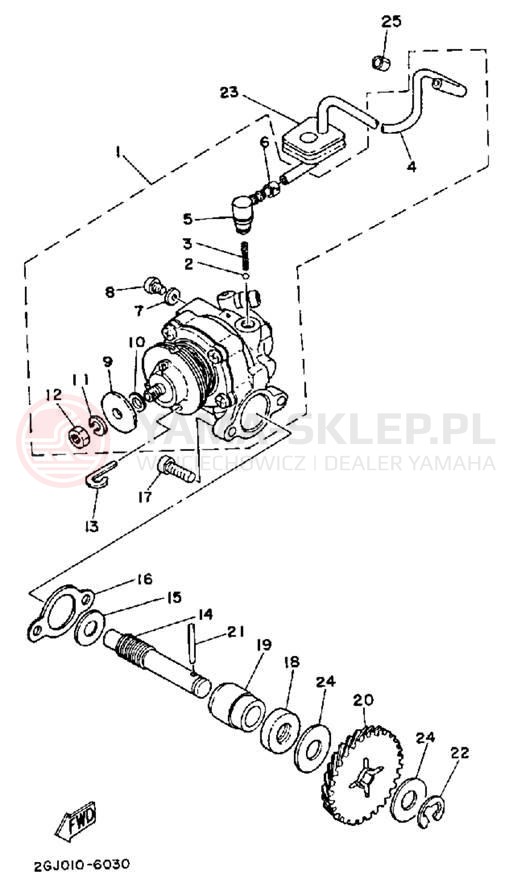 Schemat "Pompa olejowa" do Yamaha YSR50B