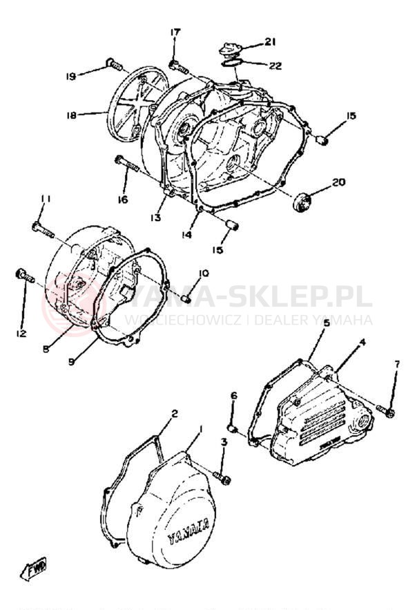 Schemat "Pokrywa silnika" do Yamaha XS1100F