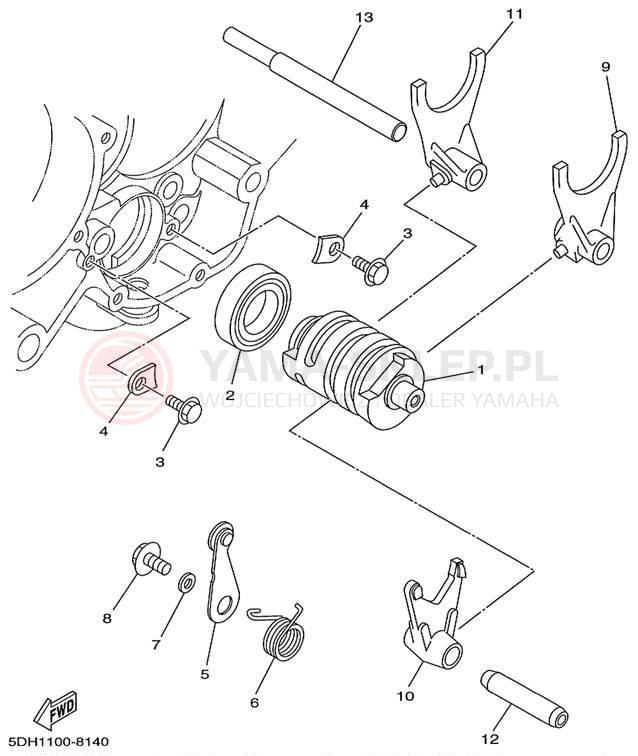 Schemat "Wodziki, automat" do Yamaha YZ125 YZ125L1