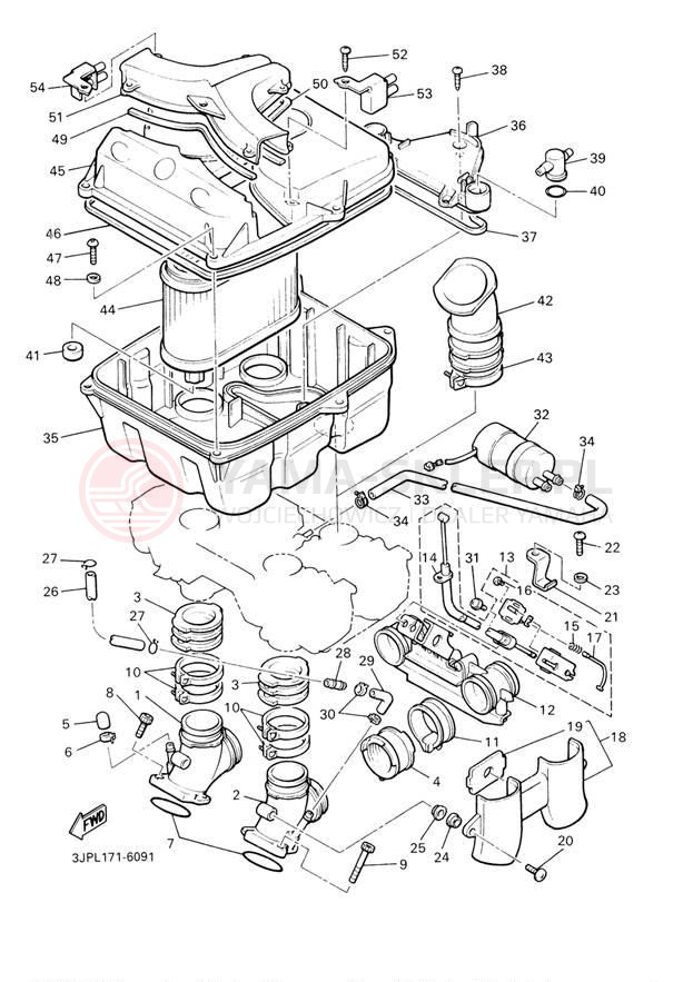 Schemat "Wtrysk paliwa" do Yamaha V-MAX VMX1200M/VMX1200MC