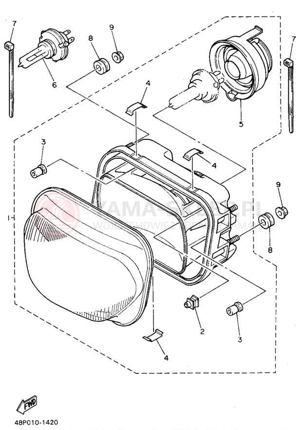 Schemat "Lampa przód" do Yamaha SECA II XJ600SG/XJ600SGC