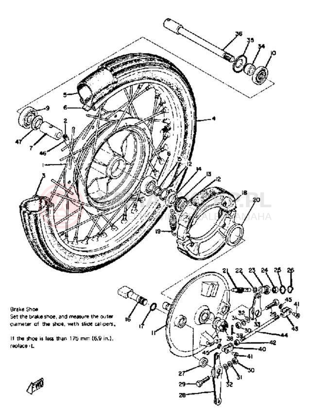 Schemat "Koło przód" do Yamaha R5