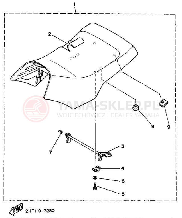 Schemat "siedzenie" do Yamaha MOTO-4 YFM250A