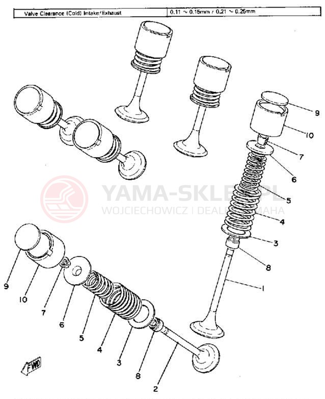 Schemat "zawory" do Yamaha XS850SG