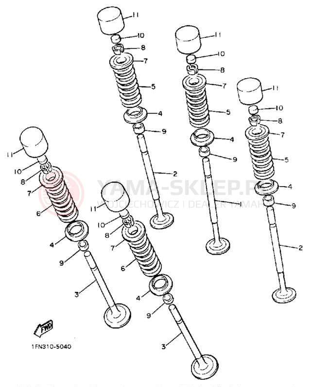 Schemat "zawory" do Yamaha FZR1000U/FZR1000UC