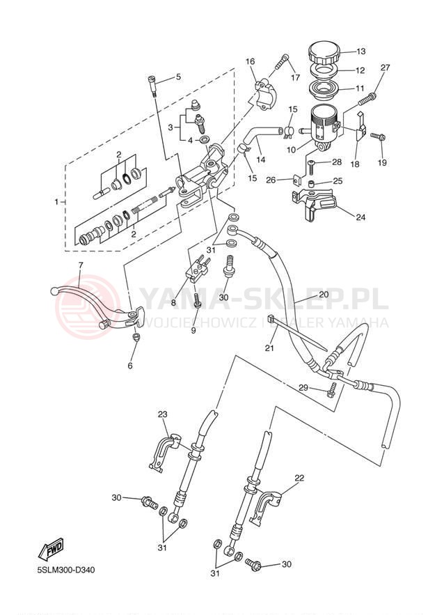 Schemat "Pompa hamulcowa przednia" do Yamaha YZF-R6 YZFR6TC/YZFR6T