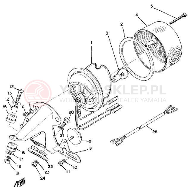 Schemat "Oświetlenie tył" do Yamaha RT1M/RT1