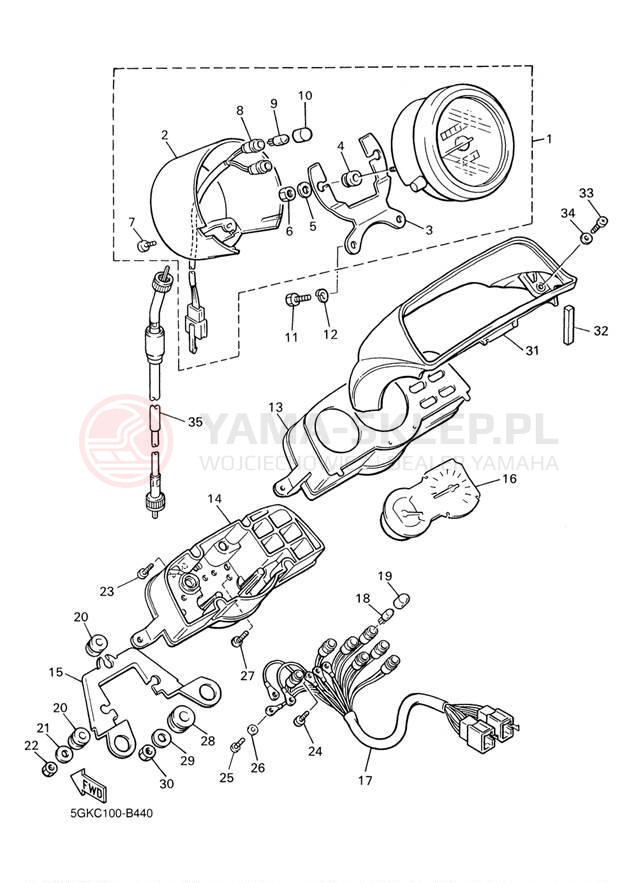Schemat "licznik" do Yamaha V-MAX VMX12R/VMX12RC