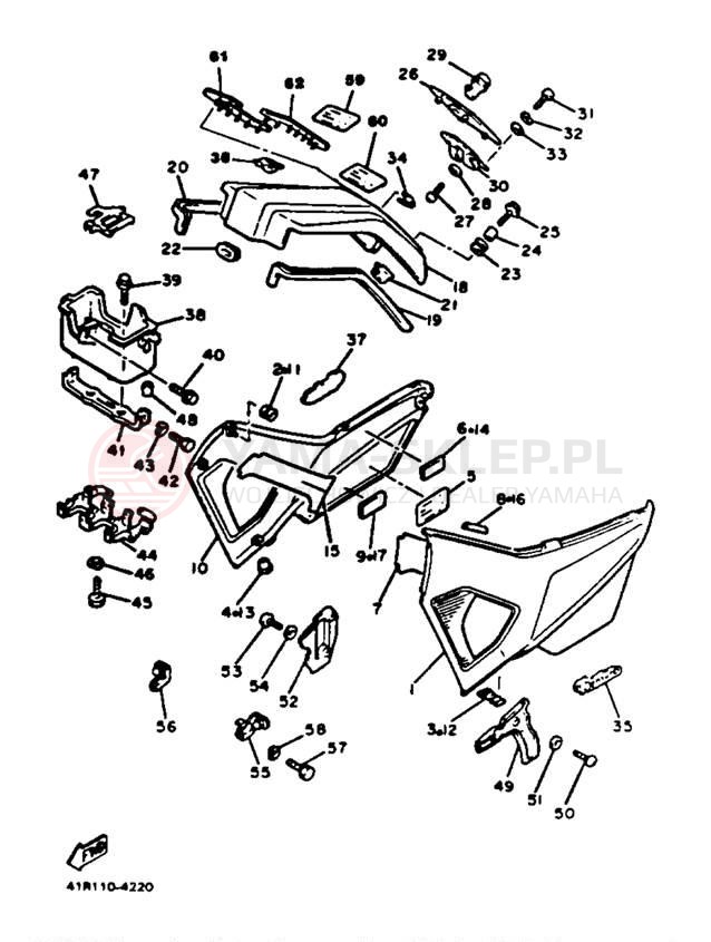 Schemat "Pokrywa boczna" do Yamaha XVZ12DL/XVZ12DKC2