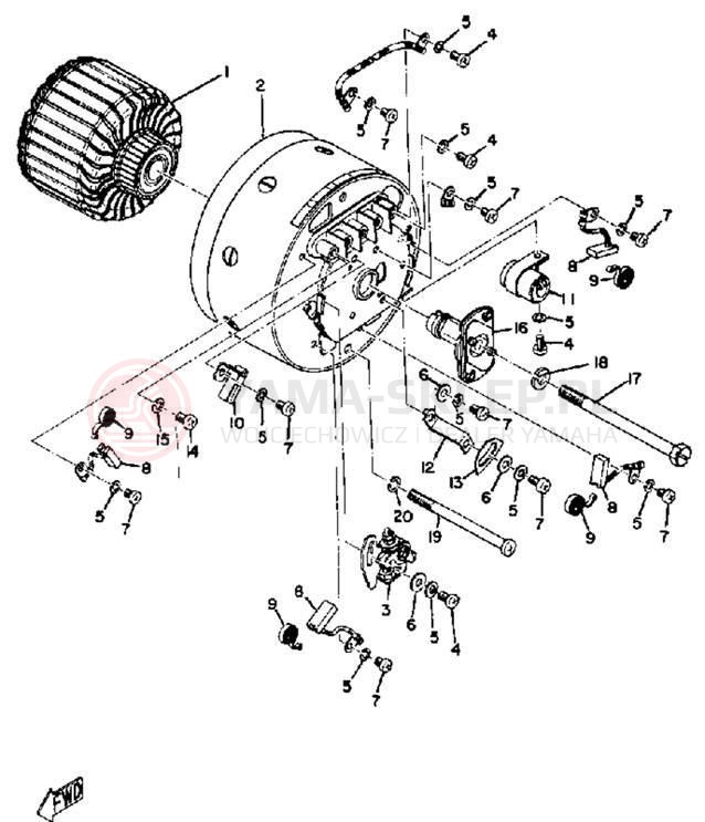 Schemat "rozrusznik" do Yamaha AT1E/AT1M