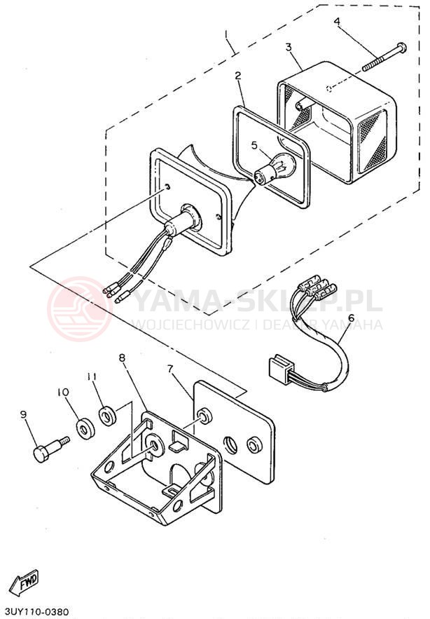 Schemat "lampa tył" do Yamaha XT600EG/XT600EGC