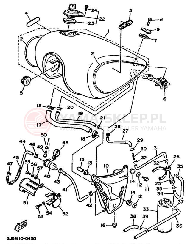 Schemat "zbiornik paliwa" do Yamaha VIRAGO 1100 XV1100D/XV1100DC