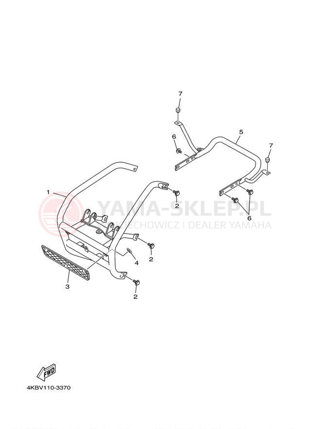 Schemat "osłona / stelaż" do Yamaha WOLVERINE YFM35FXT